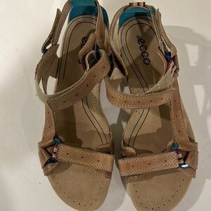 ECCO Hill Move Sandals Adjustable Velcro Straps Size 39